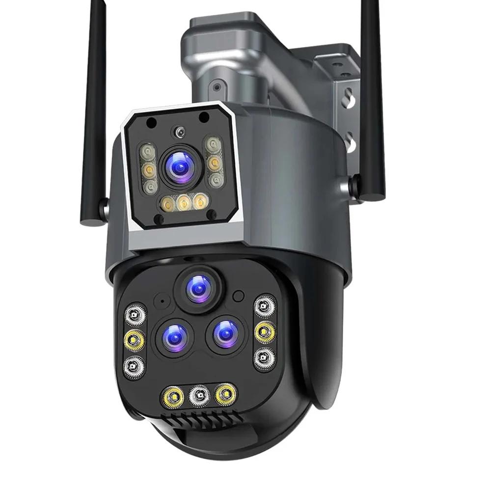 2025 20-кратный зум PTZ WiFi камера наблюдения 8K 16MP уличная 360 беспроводная видео безопасность IP-камеры четыре объектива 25 мм камера с автоматическим слежением