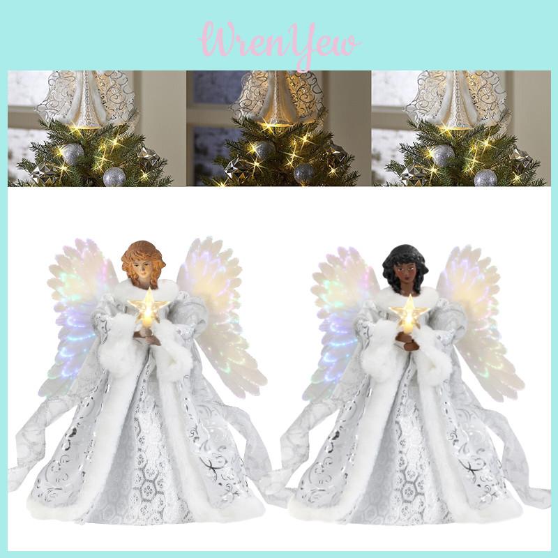 White/black Acrylic Christmas Tree Top Angel Decorative Festive Ornament Gift