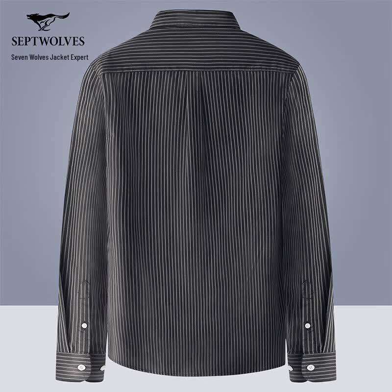 Septwolves Men's Business Casual Long Sleeve Breathable Shirt