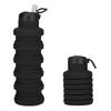 500ML Collapsible Silicone Water Bottle Leak Proof Twist Cap BPA Free Reusable Lightweight Foldable Sports Bottle for Hiking Travel