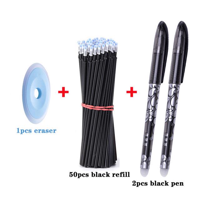 53 шт. набор стержней со стираемой ручкой, моющаяся ручка, синие/черные/красные стираемые чернила, гелевая ручка, канцелярские принадлежности