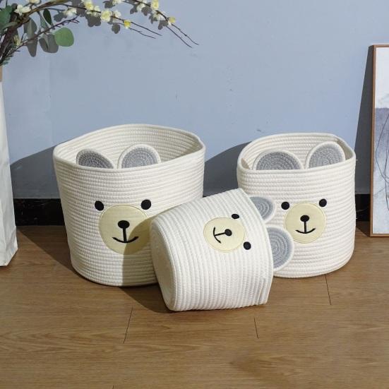Большая вместительная корзина для белья, мягкая складная, прочная, несущая мультяшный медведь, контейнер для грязной одежды, сумка для хранения принадлежностей для ванной комнаты
