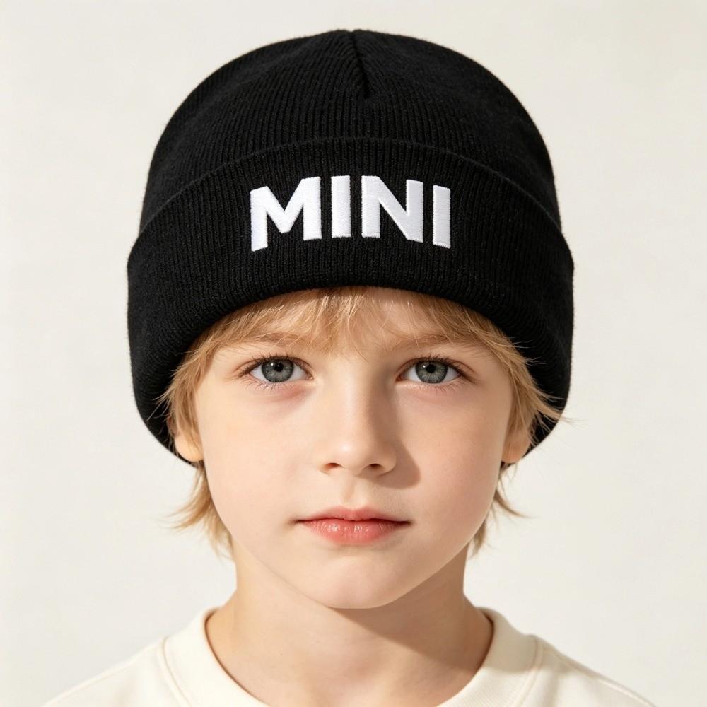 Embroidered Knit Beanie Hat DAD MAMA MINI Parent-child Cap Vintage Knitted Skull Cap Gifts