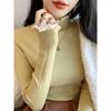 Semi-turtleneck Lace Bottoming Shirt Women's Spring Inner Top Age-reducing Design Knitted Sweater