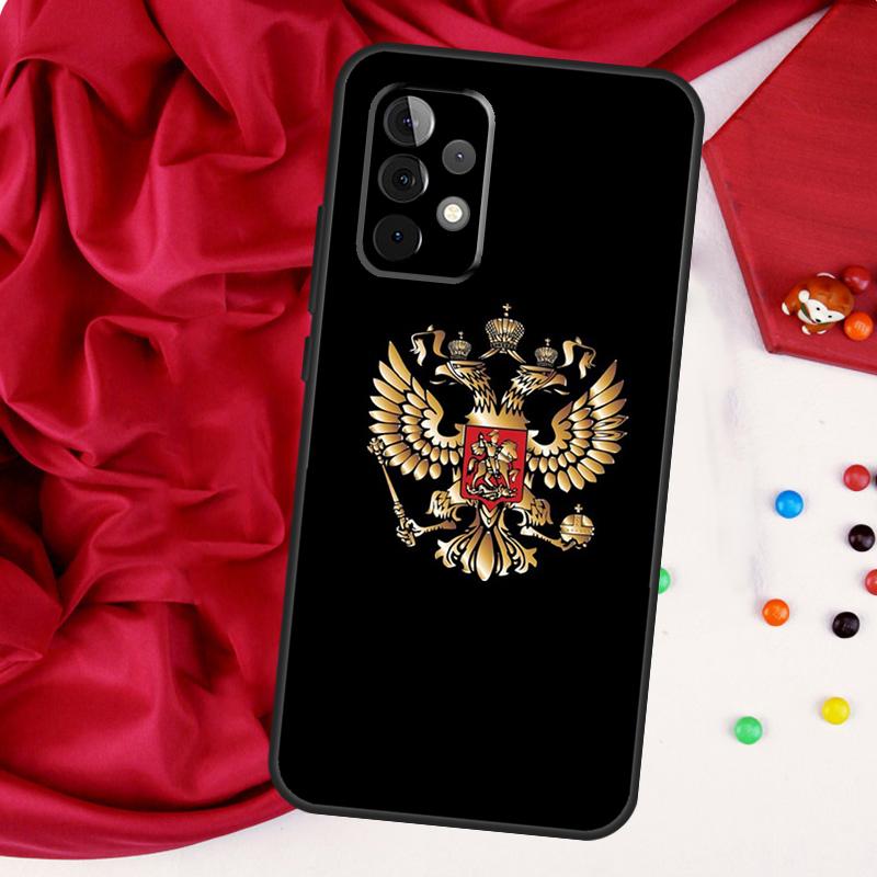 Russia Coat Of Arms Eagle Flag Case For Samsung Galaxy A54 A34 A14 A52 A72 A13 A33 A53 A73 A51 A71 A12 A22 A32 Cover