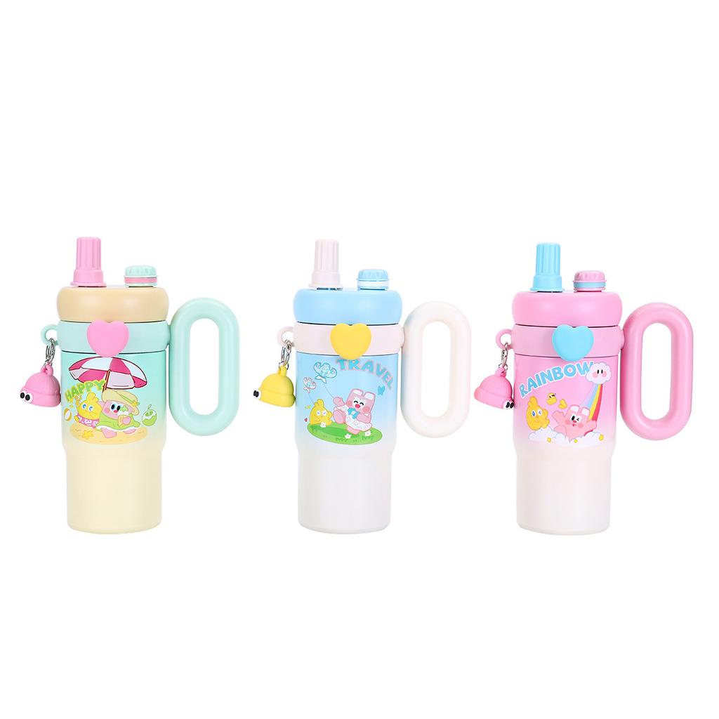 Новая термокружка с мультяшной фигуркой из нержавеющей стали для девочек, большая емкость, соломенная кружка, высокий уровень внешнего вида, ледяная кружка Bully