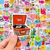 100 Small Size 4Cm Phonograph Children'S Cartoon Multi-Style Graffiti Mix And Match Stickers