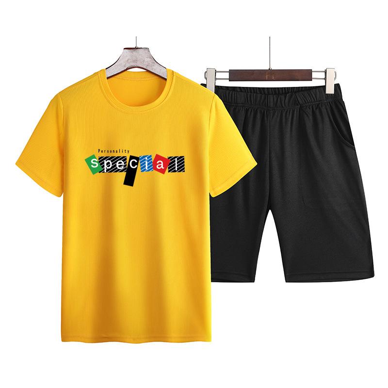 Summer Men's Casual Sports Short-sleeved Suit Men's T-shirt Suit Youth Shorts