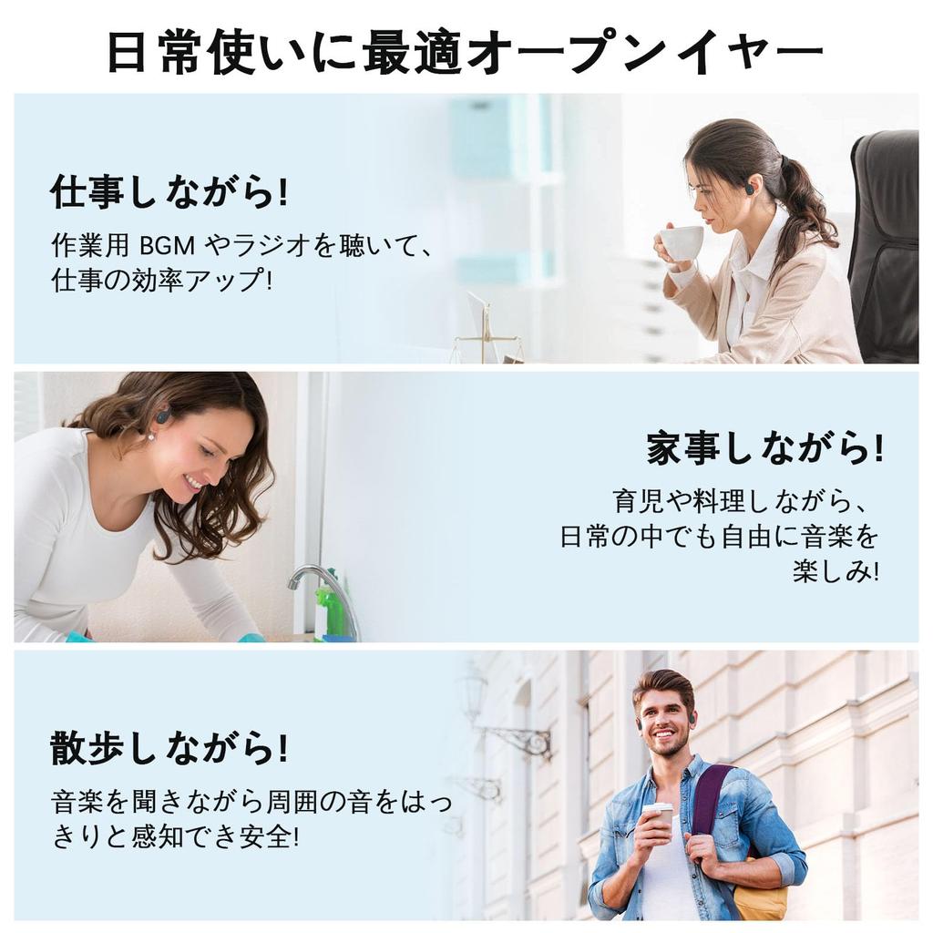 Alacoo Bluetooth Беспроводные наушники с костной проводимостью Без уха Физическое управление Быстрые Ультра для и Велоспорта Наушники, Вкладыши, Блокировка, Кнопки, Зарядка Type-C,