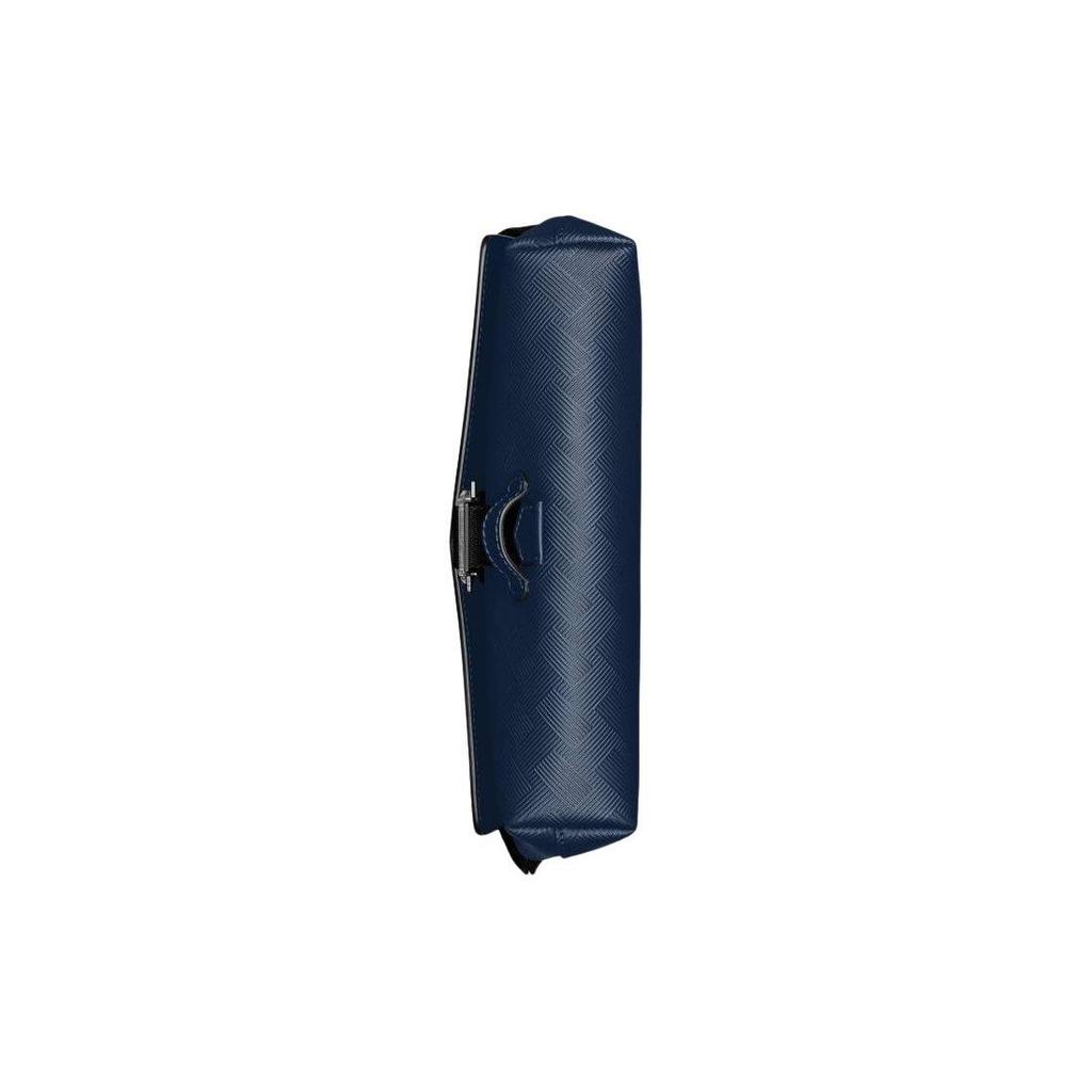 Montblanc Solid Color M Buckle Leather Handheld Shoulder Crossbody Bag Men bags Ink-Blue 198373