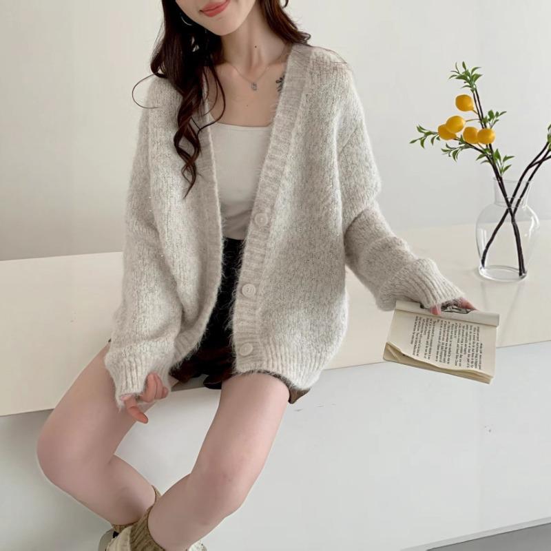 Нежный ветер вязаный кардиган топ женская одежда осень и зима новый ленивый ветер свободный универсальный свитер куртка