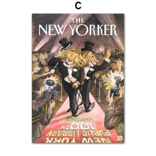 Ballerina Library Lion The New Yorker Magazine Wall Art Canvas Painting Posters And Prints Wall Pictures For Living Room Decor No Frame