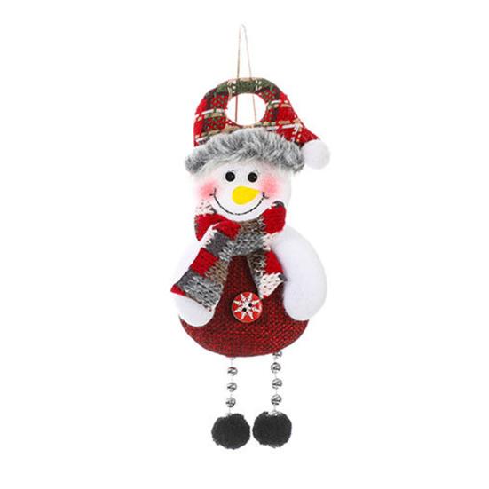 Christmas Hanging Decoration Reindeer Cloth 3D Santa Claus Snowman Bear Doll Pompom Leg Cute Handmade