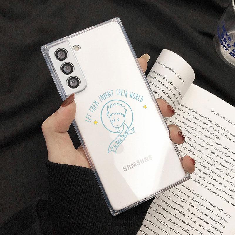 Прозрачный чехол для Samsung Galaxy S22 S20 FE S21 S10 S9 Plus Note 20 Ultra 10 Lite 9, мягкий чехол из ТПУ для телефона с рисунком маленького принца