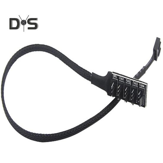 Разветвитель вентилятора концентратора плетеный кабель универсальный подходит простая установка интеллектуальный 4-контактный ШИМ процессорный вентилятор охлаждения разветвитель концентратор адаптер