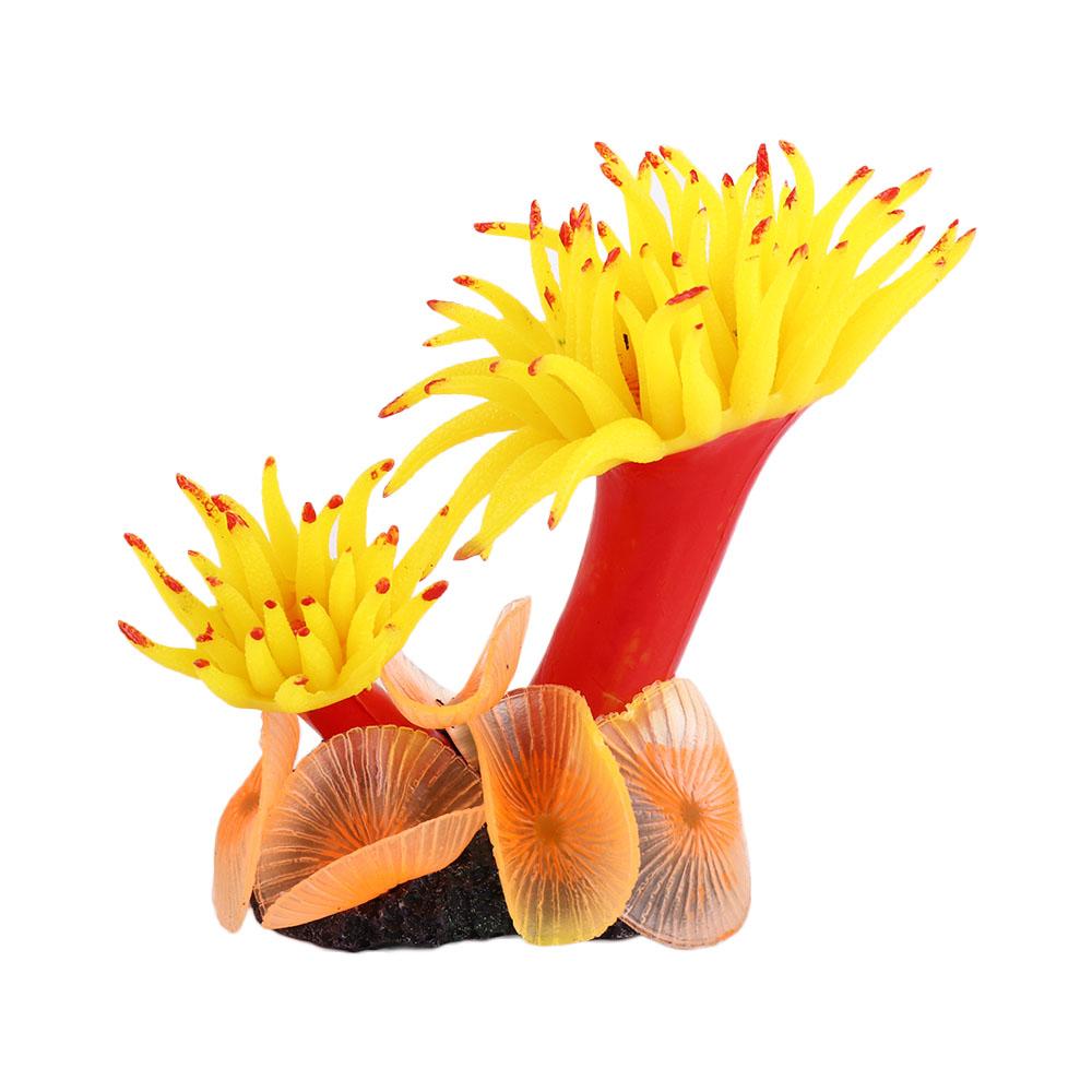 Simulation Aquarium Accessories Colorful Silicone Soft Fake Coral Fish Tank Decoration Coral Reef Stone Artificial Coral