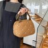 Stitching Embroidery Butterfly Knot Handbag Simple Style Soft Cotton Commuter Lunch Box Bag Student Handheld Bag Pouch