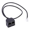 Durable Telephone Line 2 Female To 1 Male RJ9 Adapter Line Extension Cable Cords Splitter Cord