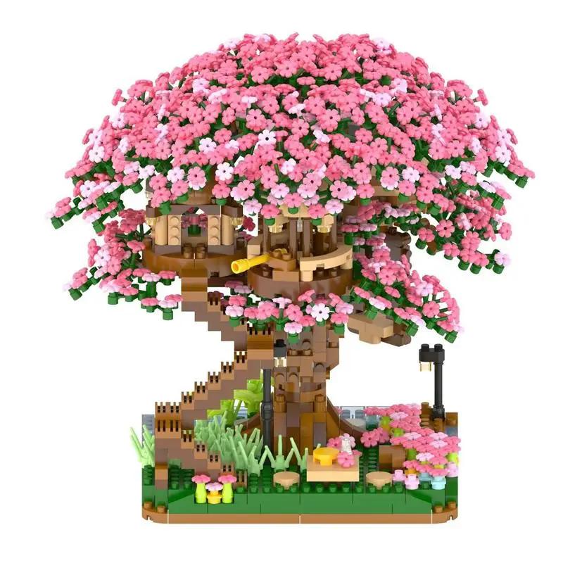 Mini Blocks Cabin Architecture Flower House Cake Coffee Shop Building Bricks Diy Toys For Boy Gift Girl Present New Year