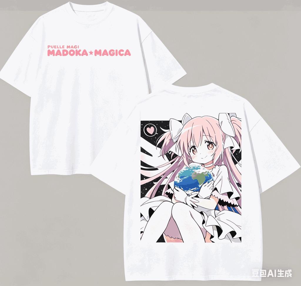Puella Magi Madoka Magica Хлопковая футболка Одежда на весь год Высокое качество Личность Одежда Большие размеры Унисекс Новая модель Ретро Мода