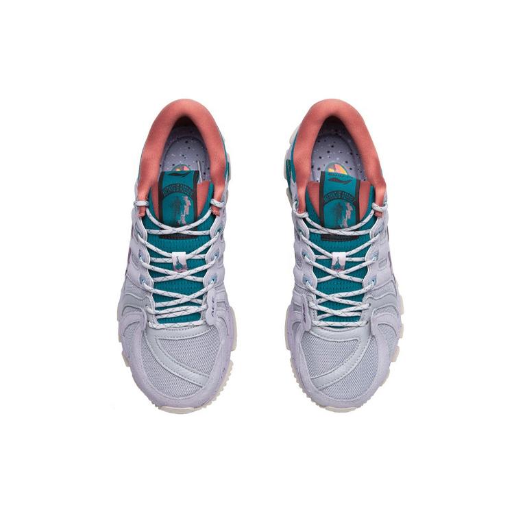 Li Ning Амортизация Покрытие Поддержка Отскок Низкие Повседневная Обувь Мужская Серо-Зеленая ARZP007-2