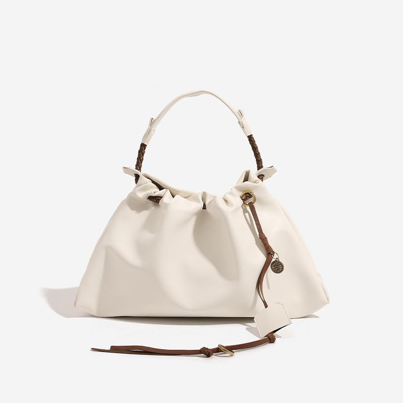 Celebrity-style drawstring tote bag, shoulder handbag, trash bag, women's crossbody large-capacity commuter hobo bag