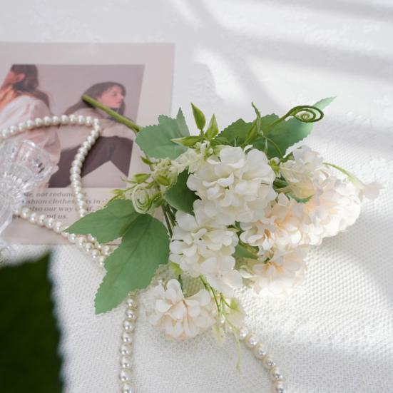 Букет искусственных цветов гортензии 9 голов Искусственный цветок гортензии со стеблем Поддельные гортензии Цветочная композиция для декора дома, свадьбы, вечеринки