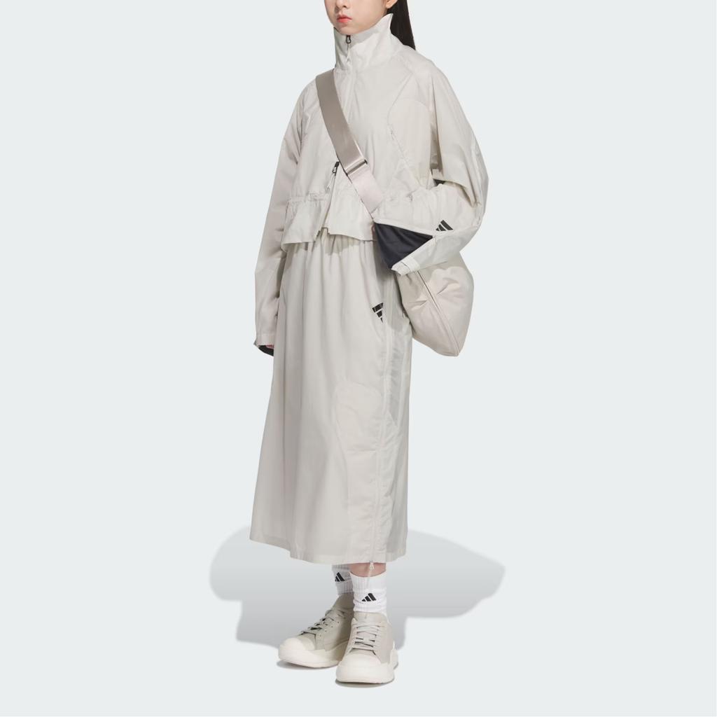 Adidas Серия FOS Юбка тканая в стиле будущего Водоотталкивающая Удобная Повседневная Длинная юбка Женские юбки Чудо-Бокситовый-Коричневый JM4269