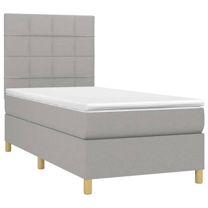 Maison Exclusive - Sommier à lattes de lit avec matelas Gris clair 80x200 cm Tissu
