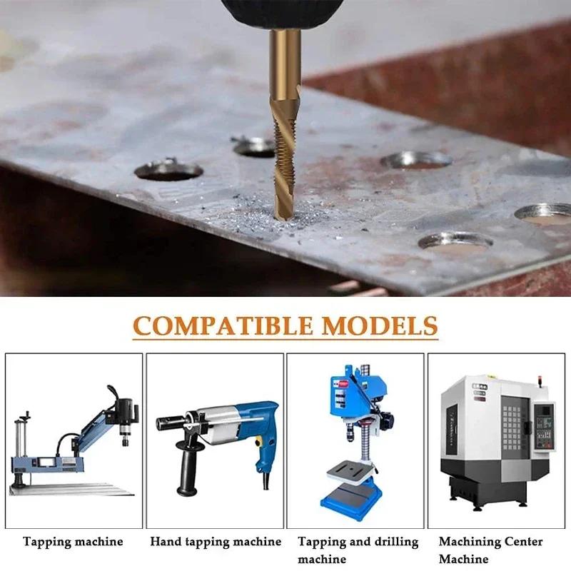 M3 M4 M5 M6 M8 M10 High Speed Steel Drill Spiral Titanium Tap Hexagonal Shank High Speed Steel Tapping Drill Tool Accessories