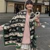 New Autumn and Winter Personality Cartoon Imitation Cashmere Scarf Women's Niche Versatile Temperament Scarf To Keep Out the Cold Couple Shawl