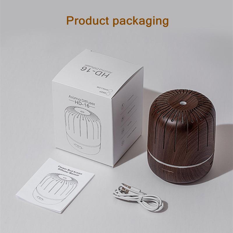 180 мл ультразвуковой увлажнитель воздуха для ароматерапии с древесными зернами, USB-диффузор эфирного масла со светодиодной лампой для аромата домашней комнаты
