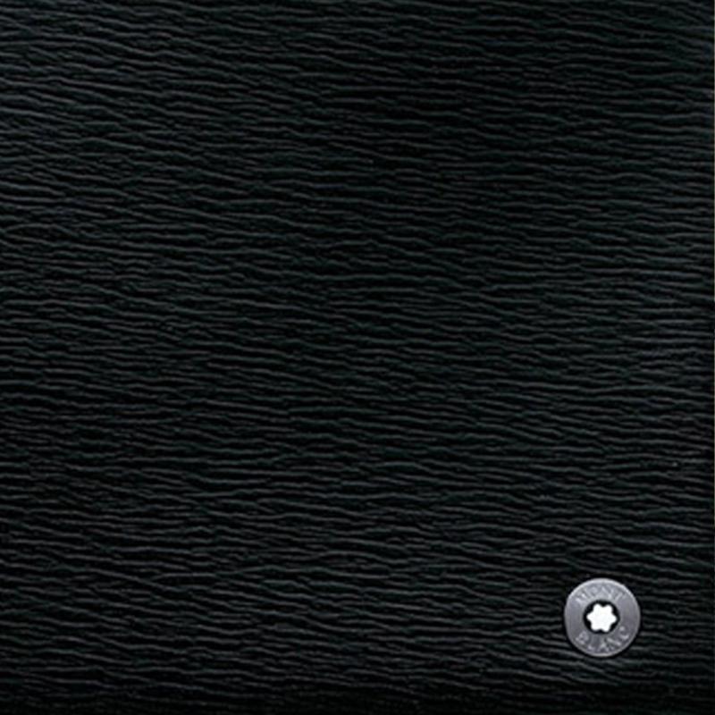 Montblanc Серия "Городская Элегантность" Короткий двойной складной кожаный кошелек Мужской кошелек Черный 103401