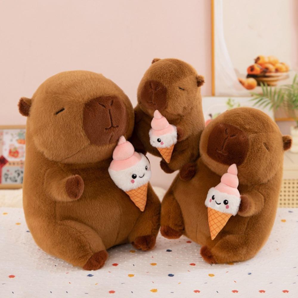 Плюшевая игрушка Капибара-мороженое, Пушистая капибара, Мягкая кукла, Прекрасная плюшевая кукла капибара, Подарок для друзей