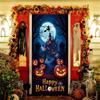 Halloween Horror Decoration Background Cloth, Haunted House Family Arrangement, Outdoor Door Curtain Hanging Cloth Vertical Poster