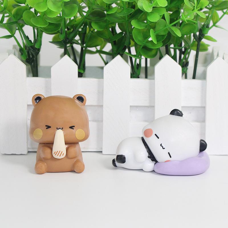 Набор из 8 шт. Фигурка-игрушка Bubu Dudu Медведь Панда Мини-фигурка Настольная модель Украшения Игрушки Мальчики Девочки Рождественские подарки