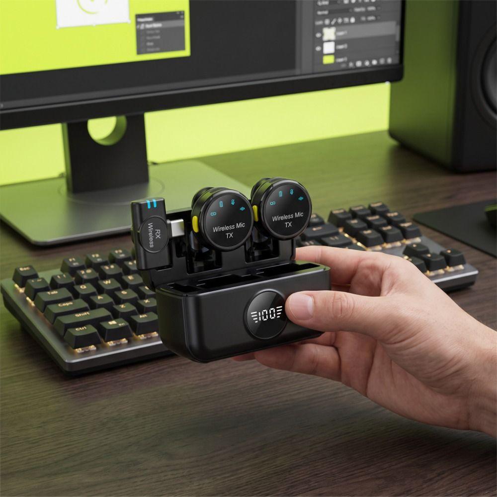 Noise Cancellation Wireless Microphone Plug and Play Digital Microphone Live Streaming