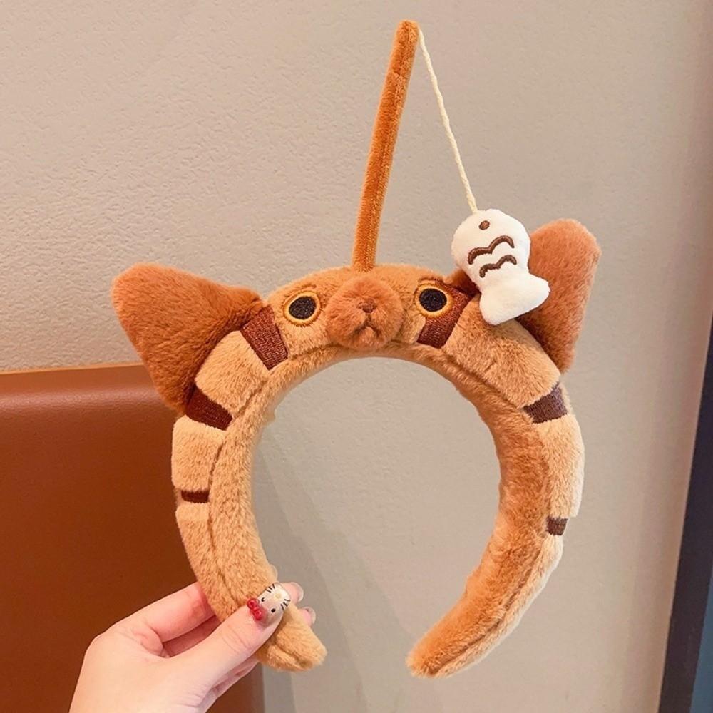 Panda Cat Fishing Plush Headband Hair Accessories Girls Cartoon Hairband for Gift