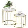Elliptical Cut-Out Nesting Tables - Gold-Tone