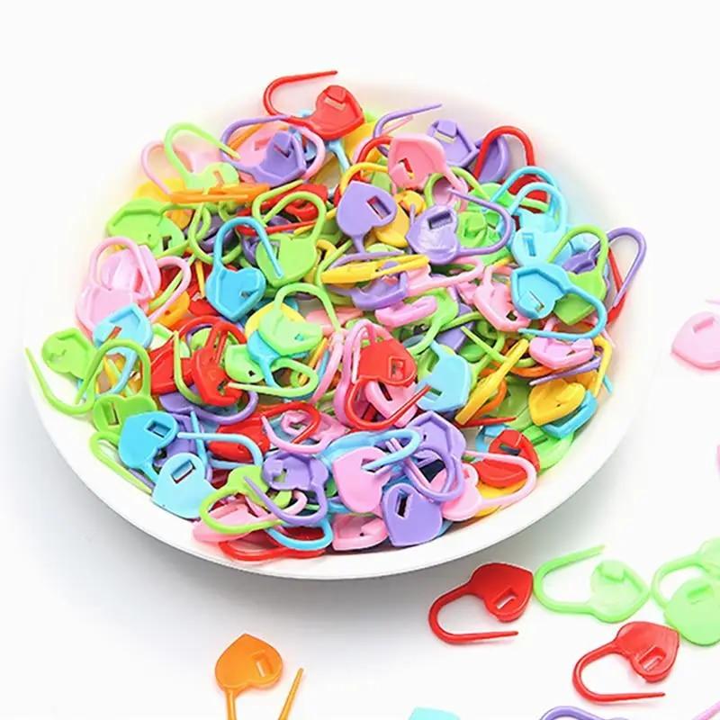 10pcs Plastic Resin Small Clip Locking Stitch Markers Crochet Latch Knitting Tools Needle Clip Hook Sewing Tool Mixed Color