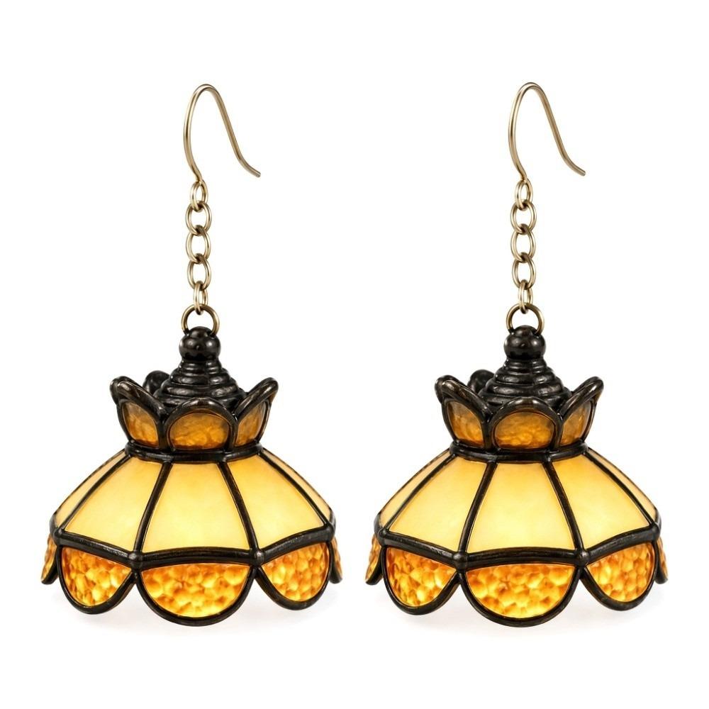 Whimsical Lamp Shade Earrings Fairycore Whimsical Tiny Lamp Shade Earrings Jewelry Gift