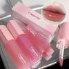 Розовый дизайн Love Heart Lip Glaze Mirror Water Light Glass Прозрачный блеск для губ Увлажняющая женская милая помада