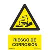 Danger Sign Risk of Corrosion  (PVC 0.7mm) 30x40cm Normal Light