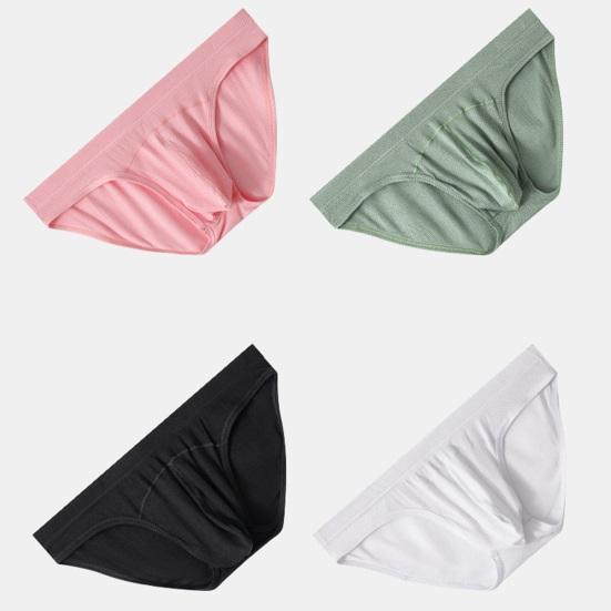 Мужские трусы-слипы с низкой посадкой, U-образным выпуклым кроем, высокой эластичностью, облегающего кроя, однотонные, дышащие, подростковые