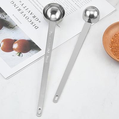 Кофейные ложки с длинной ручкой 201 из нержавеющей стали, мерная ложка для порошка кофе и молока, подходит для кофейного контейнера для молотого кофе