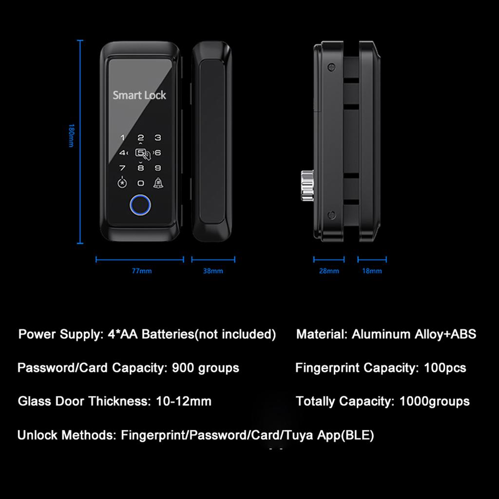 Tuya Smart Lock Замок отпечатков пальцев Дверной замок Клавиатура Дверной замок с ручкой Электронный отпечаток пальца