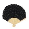 Onishi Ken Seihan Shell Fan, Lace, Black, Size: Approx. H22 SY19-R01