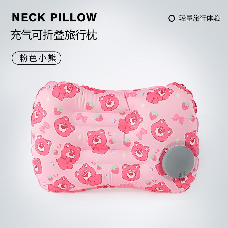 Travel portable neck pillow press inflatable pillow travel three treasures can store airplane pillows