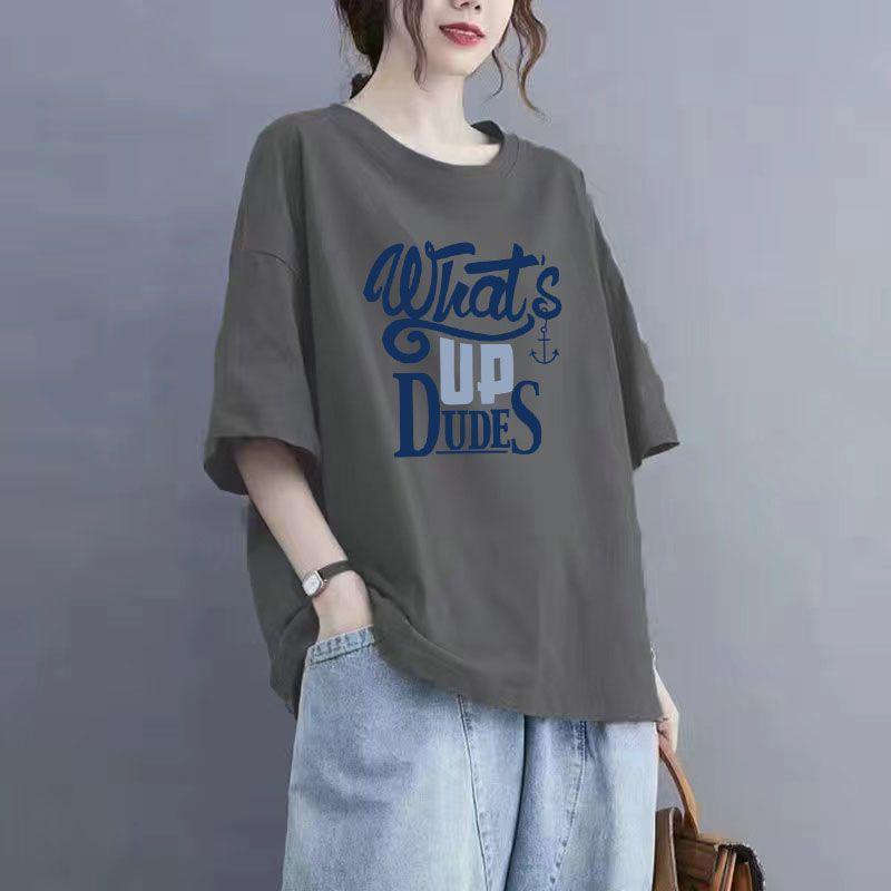 Топы женские хлопковые летние футболки больших размеров с воротником-поло свободные напечатанные повседневные пуловеры футболки топы