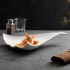 Ceramic Irregular Fan Shaped Plate Creative Dessert Plate Sushi Plates Snack Plates Molecular Cuisine Specialty Tableware